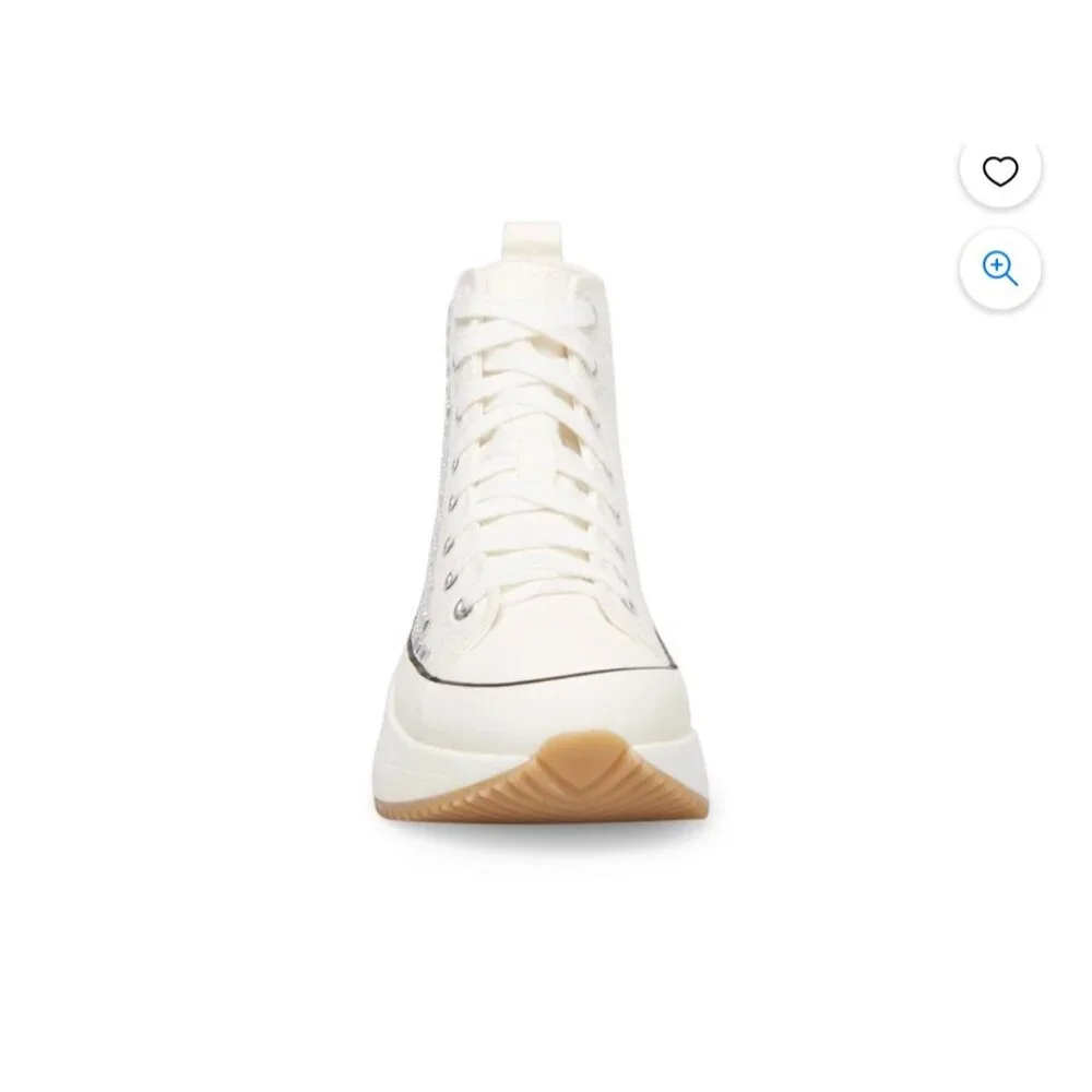 Madden‎ Girl Winnona platform Rhinestone sneaker sz 9.5 platform white high top
